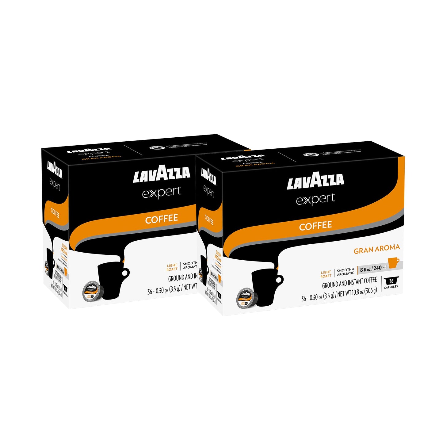 Lavazza Expert Gran Aroma Coffee Capsules, Light Roast, 100% Arabica, Compatible with Lavazza Classy Plus Machine (72 Capsules)