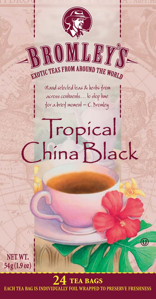 Bromley's Tropical China Black Tea, 24 Count (Pack of 6)