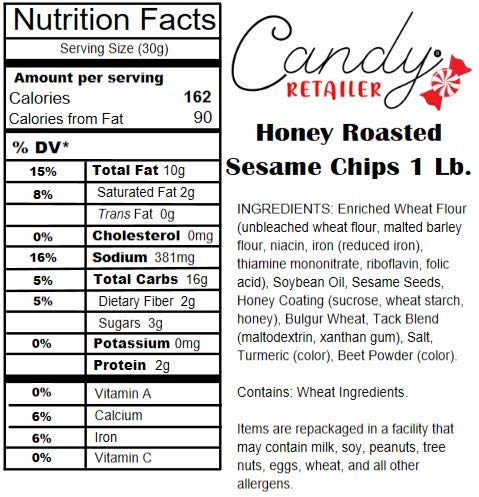 Candy Retailer Honey Roasted Sesame Chips 1 Lb.