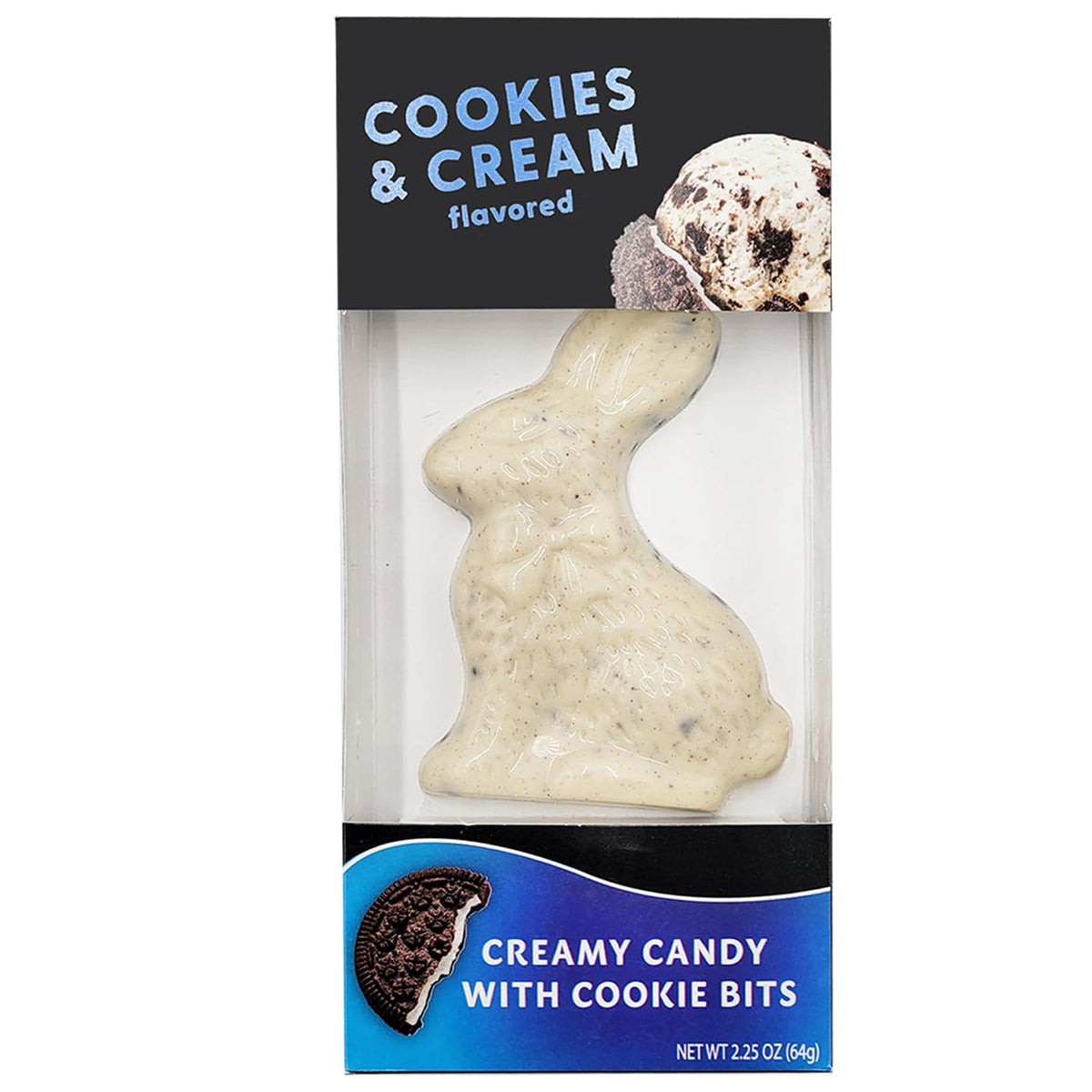 12-Pack Fruidles Easter Bunny Rabbit Milk Chocolate Bunnies, Cookies & Cream, Individually Wrapped in Gift-Box, Kosher Certified Dairy, 2.25oz