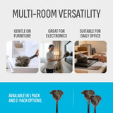 Retractable Feather Duster 8-14 in Adjustable - Natural Ostrich Feather Duster for Cleaning Ceiling Fans, Blinds, Plantation Shutters, Walls