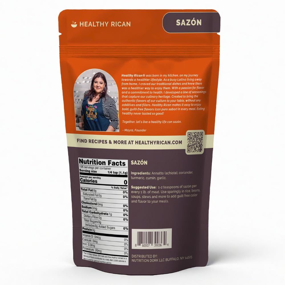 Healthy Rican Sofrito Sazon Adobo Spices in a Resealable Pouch Clean Seasoning Mixes No MSG Preservatives Artificial Flavors No Red 40 Food Coloring
