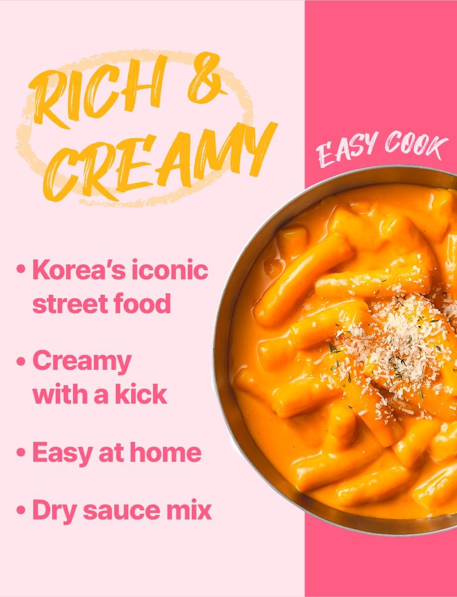Nice Witch's Secret Recipe Korean Rose Tteokbokki Powder Sauce 12 servings - Perfect for Sweet and Spicy Rice Cake Dishes, Easy and Quick to Make