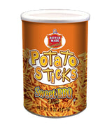 Better Made Potato Sticks 5oz Canister - (Sweet BBQ, 12 Can Tray) Shoestring Potato Sticks - Gluten Free - Crunchy, Crispy Snack from Fresh Potatoes