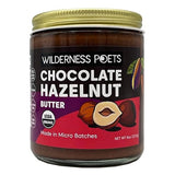 Wilderness Poets, Organic Chocolate Hazelnut Butter - (8 Ounce) - No Palm Oil - Simple Ingredients - 70% Hazelnuts, 30% Dark Chocolate Sweetened