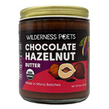 Wilderness Poets, Organic Chocolate Hazelnut Butter - (8 Ounce) - No Palm Oil - Simple Ingredients - 70% Hazelnuts, 30% Dark Chocolate Sweetened