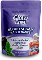 GLUCODOWN, Delicious Super Berry Tea Mix, Patent Pending Dietary Fiber Formula for Maintenance of Healthy Blood Sugar & Cholesterol, 45 Servings.