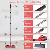 Microfiber Mops for Hardwood Floor Cleaning: MEXERRIS Flat Floor Mop with 4 Washable Pads 59" Adjustable Handle - Dust Dry Mops for Kitchen Bathroom