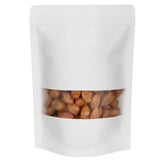 Blisstime 50 Pieces Resealable Bags for Small Business, White Kraft Paper Stand Up Pouches with Matte Window Reusable Heat Sealable Bags for Packaging