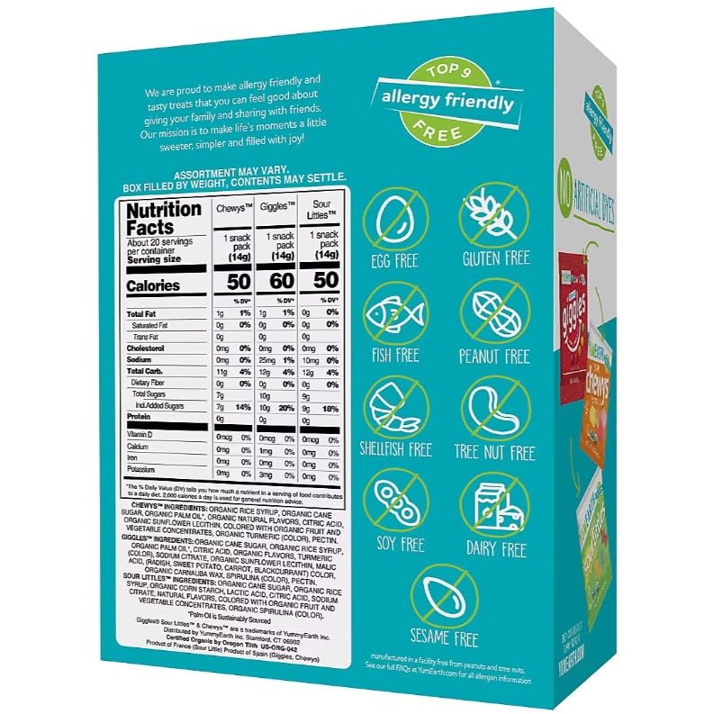 Yumearth Organic Chewy Candies Variety Box, 11 OZ