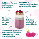 Pink Pitaya Powder, Non GMO, Gluten Free, Vegan, Packaged Locally in California,10 Ounces
