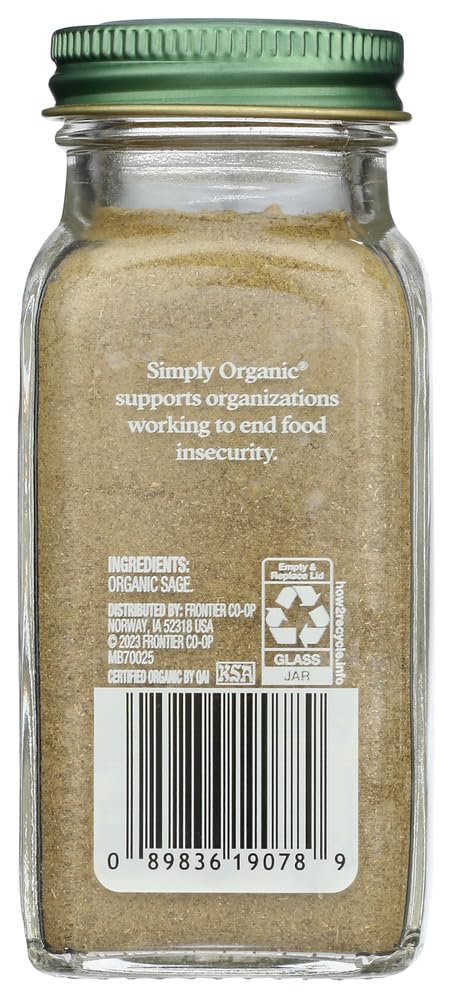 Simply Organic Organic Ground Sage, 1.2 Oz