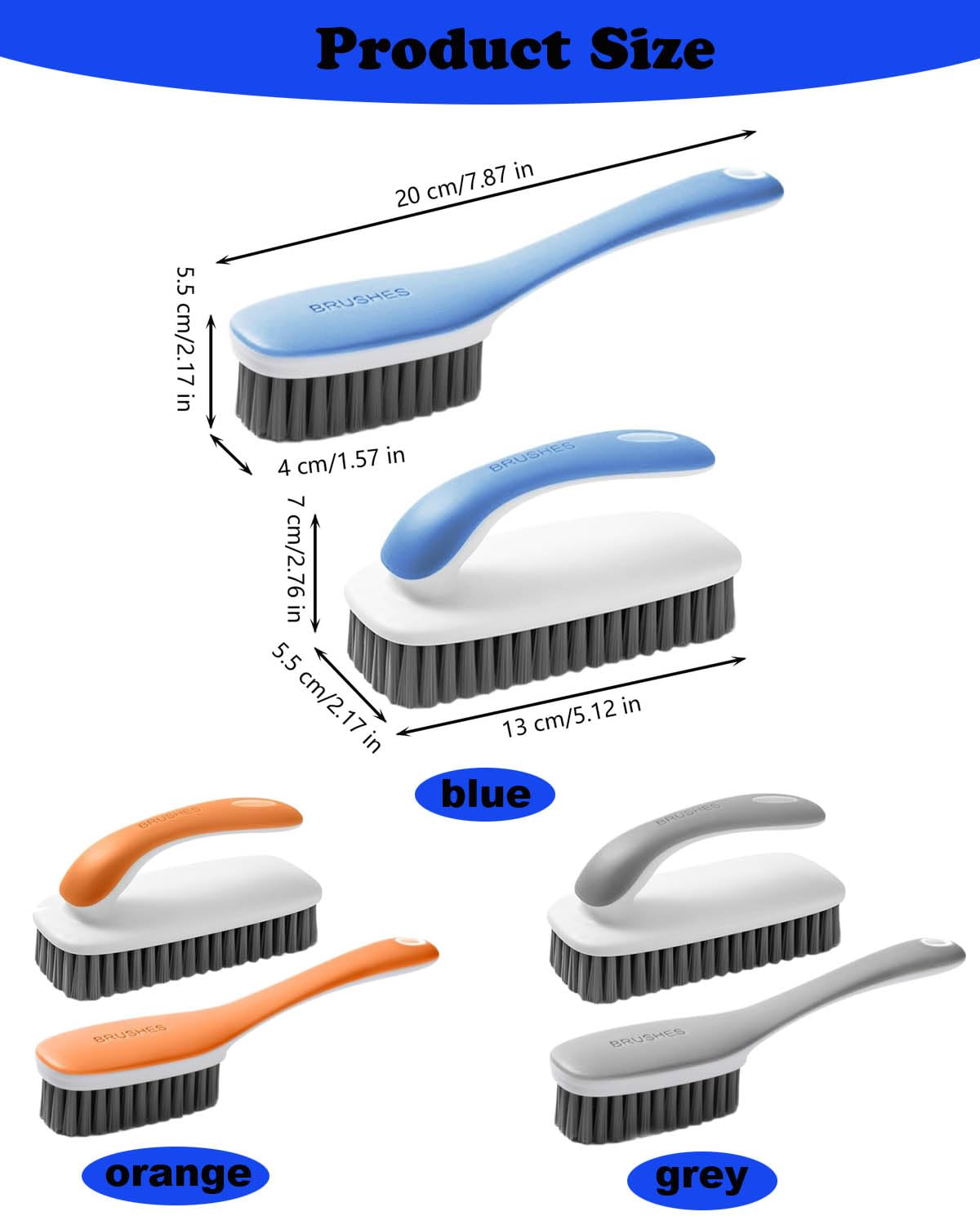 Scrub Brush for Stains-2 Pack Fabric Cleaning Brush,Laundry Stain Remover Brush,Clothes Scrub Brushes Cleaner Soft Bristle Scrubbing Brushes Household