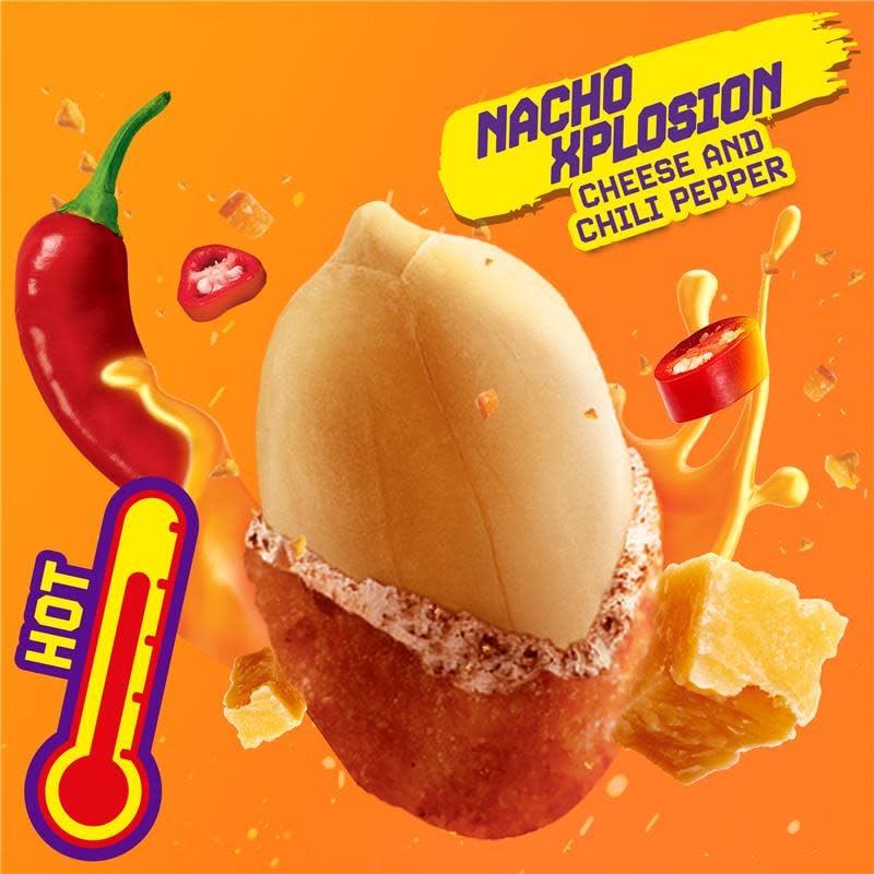 Takis Nacho Xplosion Hot Nuts 12 pc / 3.2 oz Snack Size Box, Cheese and Chili Pepper Flavored Hot Spicy Double-Crunch Peanuts