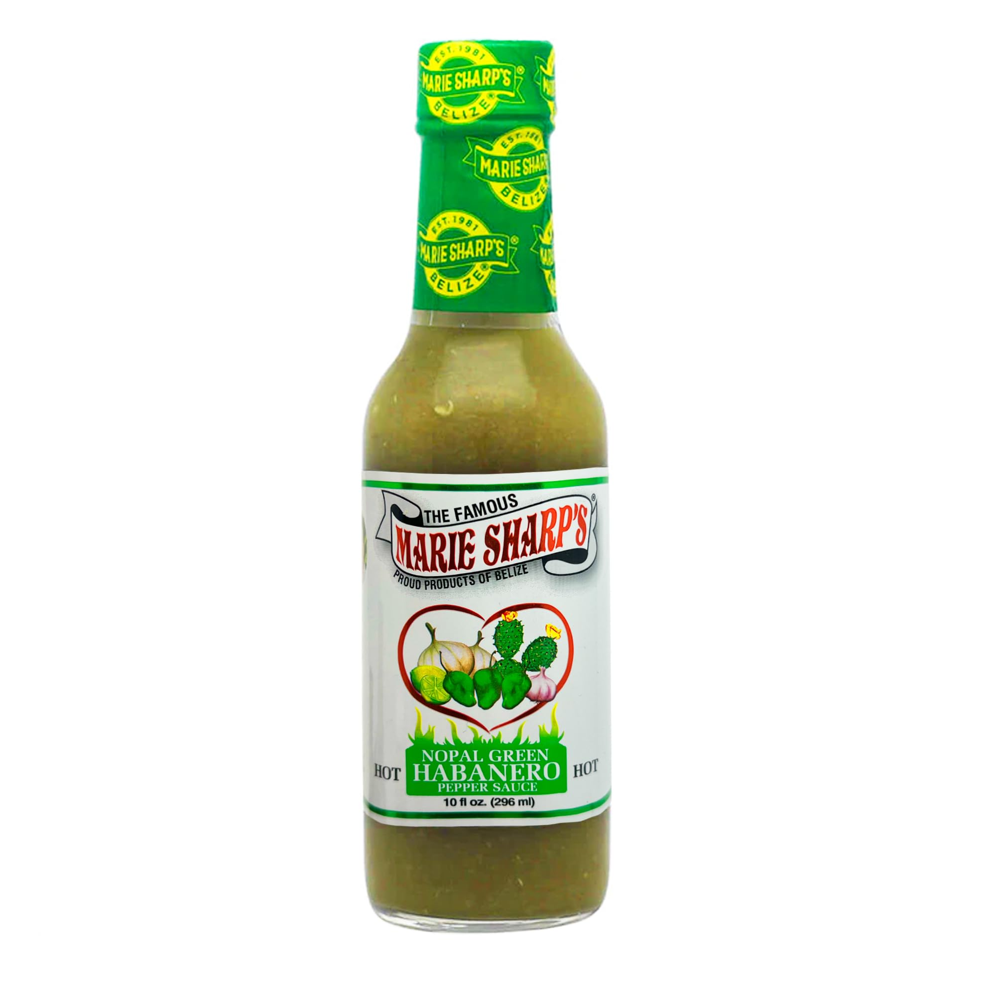 Marie Sharp’s Green Habanero Hot Pepper Sauce, 10 Ounce Mild-Medium Heat | All-Natural Belizean Hot Sauce