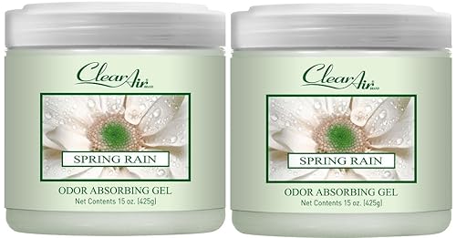 Clear Air 15oz Gel Odor Eliminator - Absorb & Remove Strong Odors from Pets, in Bathrooms, Basements, Garage, Cars, RVs & Boats - Eliminate Tough