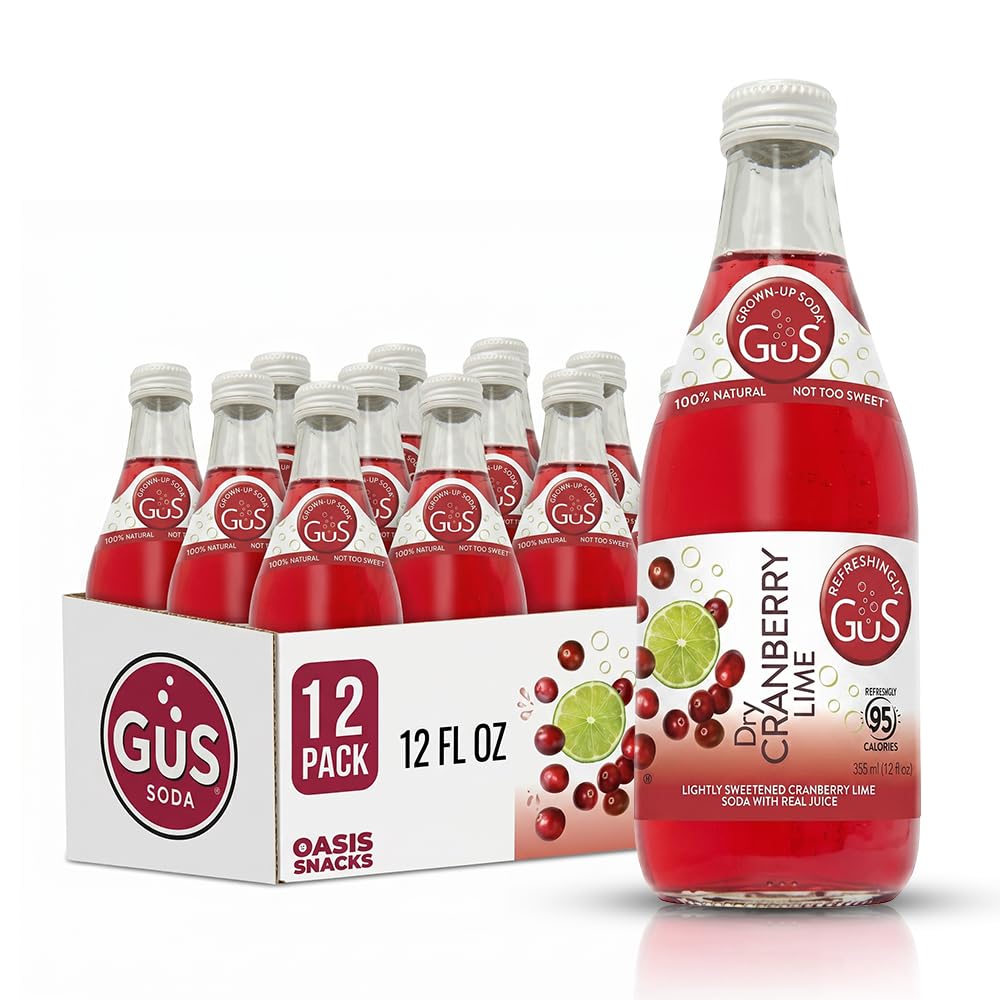 GUS Soda Dry Cranberry Lime 12 Oz (12 Pack)