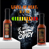 HELLFIRE RITUAL CARIBBEAN SPICED RUM-INFUSED HOT SAUCE. A TASTE OF THE ISLANDS TRINIDAD SCORPION, 7-POT PRIMO & ORANGE HABANERO PEPPERS BRING