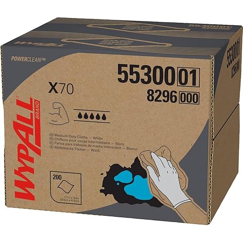 Kimberly Clark 55300 12.5 x 16.8" Heavy Duty Wiper Cloths - 200 / CS"