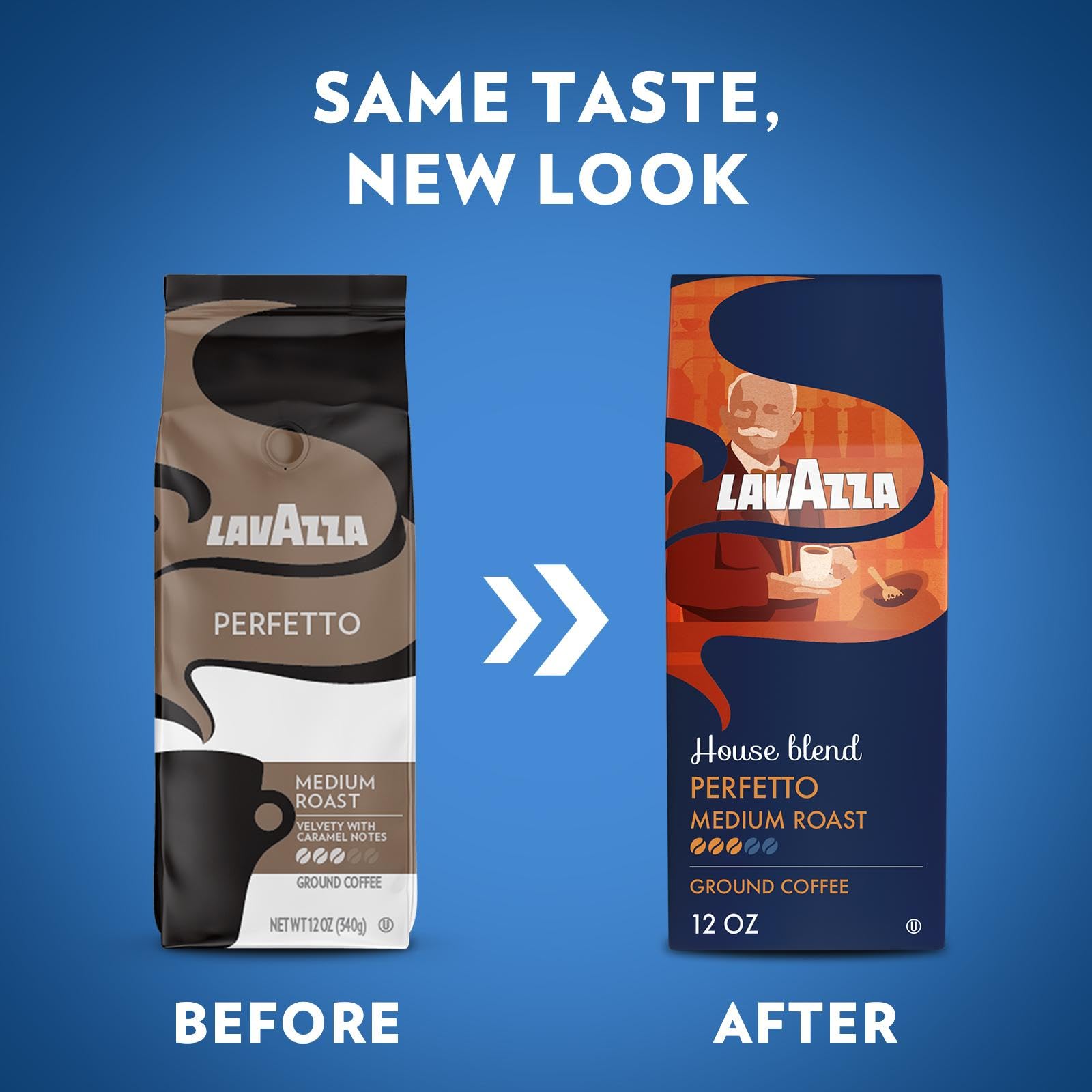 Lavazza House Blend Perfetto Ground Coffee 6 Bags of 12oz, Medium Roast, Full-bodied, Intensity 3/5, 100% Arabica, Ideal for Drip Brewers, (Pack of 6)