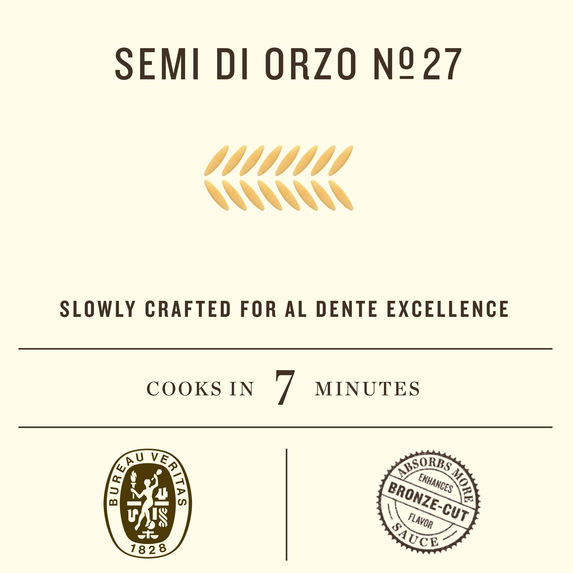 Rummo Semi Di Orzo Pasta N.27 - Orzo Pasta Noodles, Dry Pasta, Durum Wheat Orzo, Small Pasta, Imported from Italy - 16 Ounce (Pack of 1)