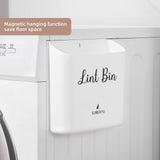 SUBEKYU Magnetic Lint Bin for Laundry Room, Small Waste Bin or Laundry Storage Container for Hanging on Dryer/Washer/Wall, 0.85 Gallon, White
