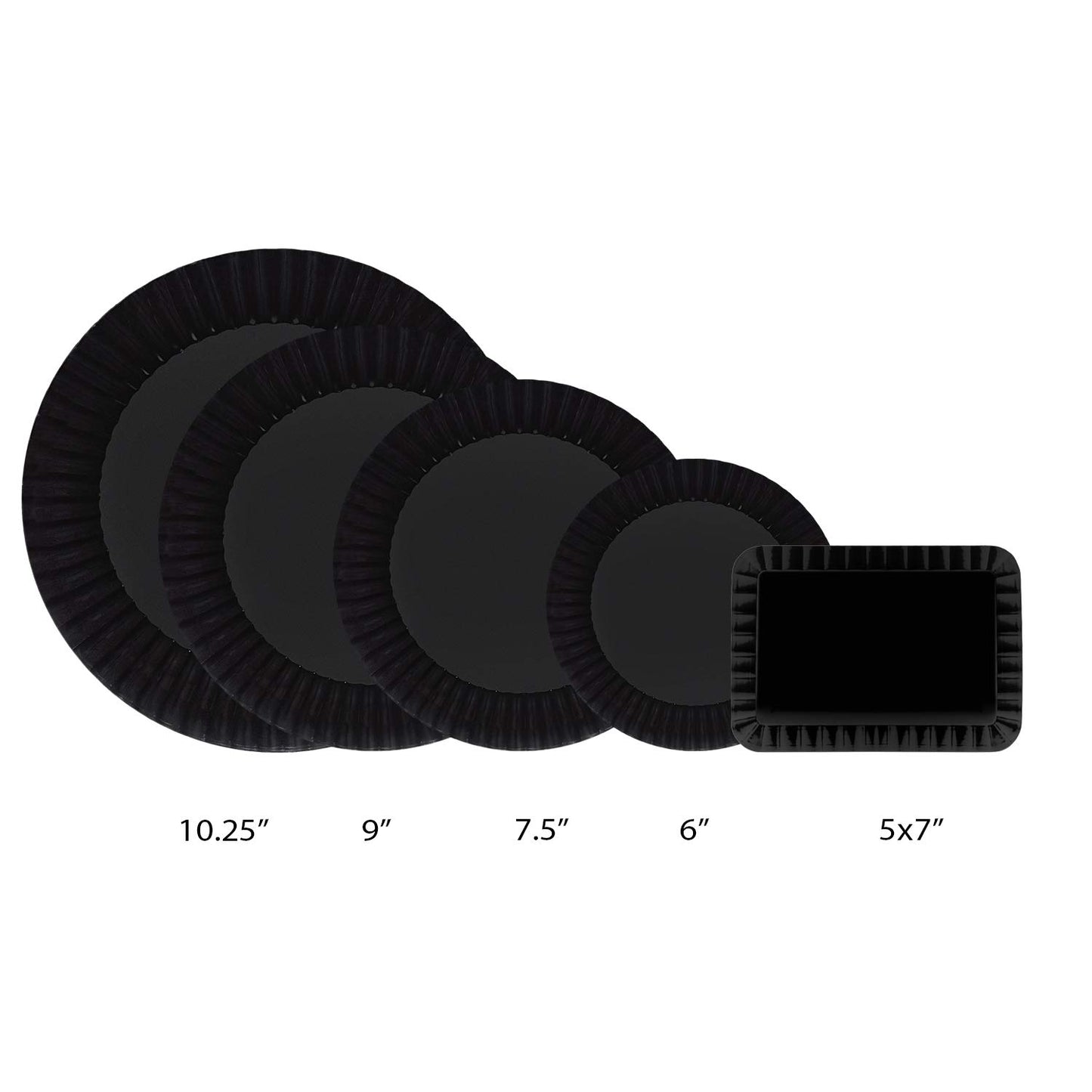 Party Essentials Deluxe Quality Hard Plastic 40 Count Party/Dinner Plates, 10-1/4-Inch, Black