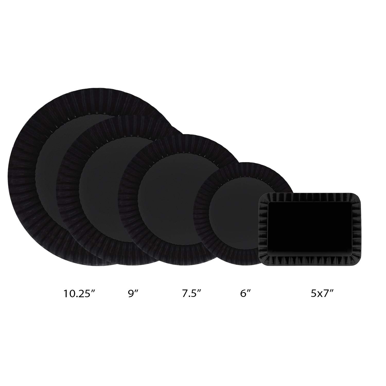 Party Essentials Deluxe Quality Hard Plastic 40 Count Party/Dinner Plates, 10-1/4-Inch, Black