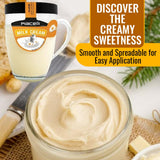 Piacelli Cream Spread with Milk 300g - Smooth & Creamy Milk-Based Spread in A Special Glass Cup for Toast, Bread, Or Pastries - Coconut Spread Ideal