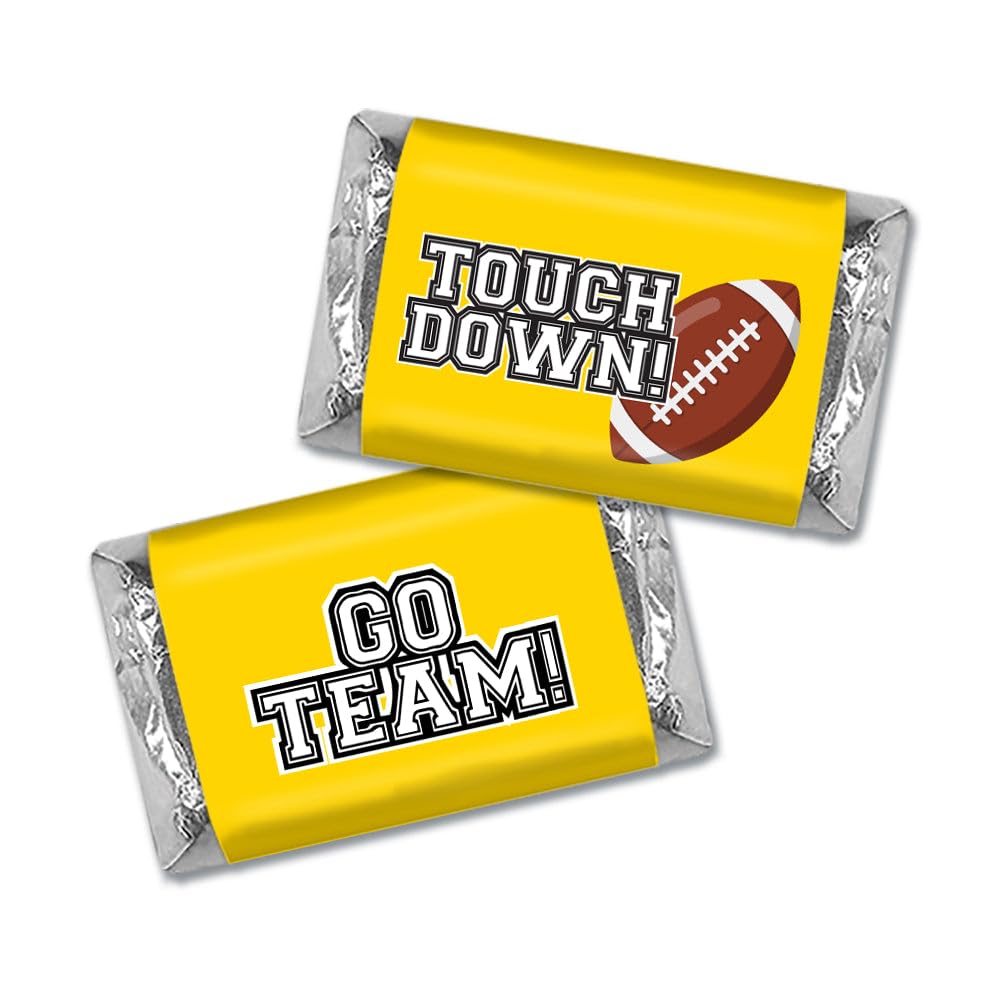 102 Pcs Yellow Football Party Candy Favors Miniatures Chocolate - Touchdown