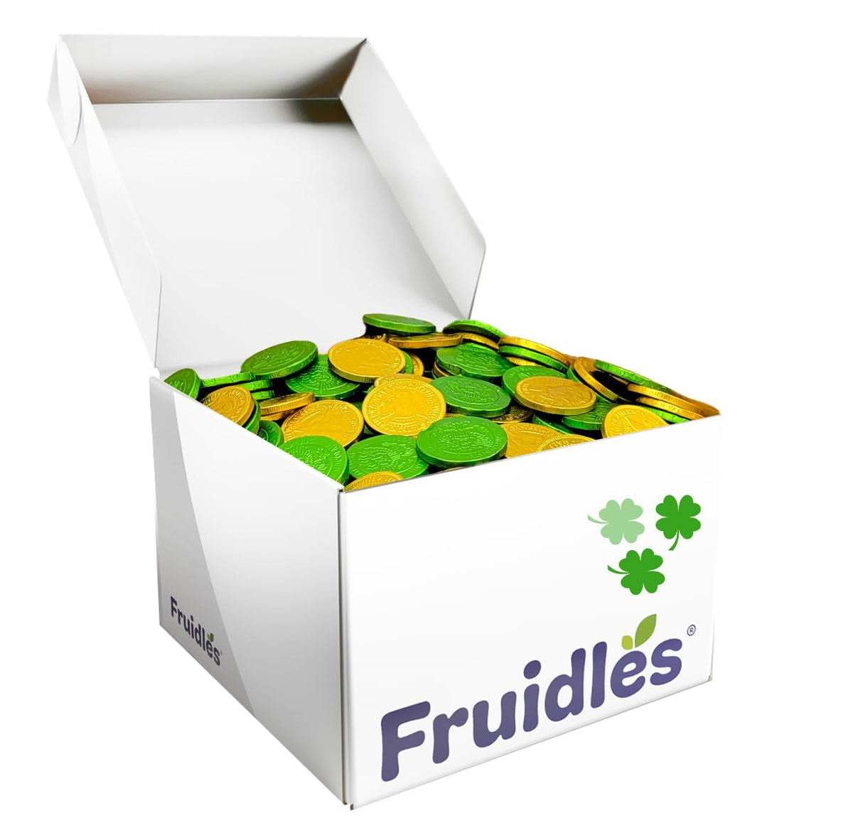 Saint Patrick's Day 15-Pounds Shamrock Leprechaun Chocolate Green and Gold Coins, Premium Belgian Nut-Free Milk Chocolate, Kosher, Approx. 1350 Coins
