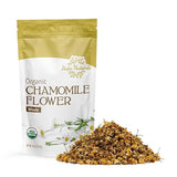 Halo Naturals Organic Chamomile Flower Whole Tea, 4 Ounces (Matricaria recutita) USDA Certified | Resealable Pouch| Packaged in The USA (Pack of 1)