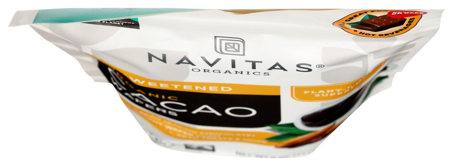 Navitas Organics Cacao Wafers - 100% Cocoa - Baking Chocolate For Hot Cocoa, Brownies, Cakes & More - Easy To Melt & Measure - USDA Organic, Fairtrade, Non GMO, Gluten Free (8oz. Bag, 17 Servings)