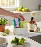 Linhome Pickleball Kitchen Dish Sponges, 2 Pack, Pickleball Paddle & Ball Shapes, Durable Layered Sponges, Non-Scratch, Quick-Dry, Fun Kitchen Gift