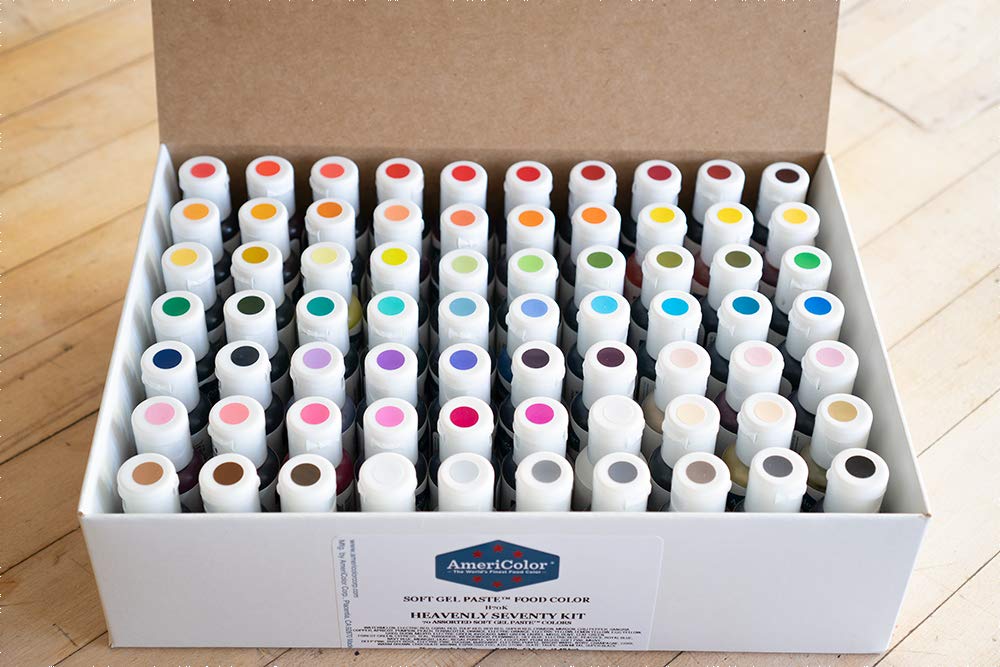 Food Coloring AmeriColor Heavenly Seventy Kit Soft Gel Paste 70 x .75 Ounce Bottles