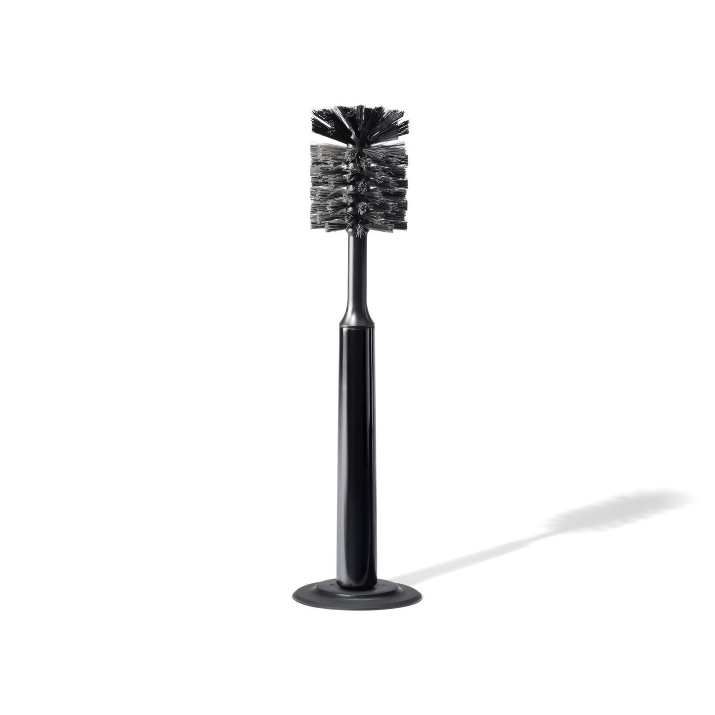 Curio Home Goods Ionic Bottle Brush, Magnetized to Stand Upright, Stainless Steel with Replaceable Head, Onyx/Black