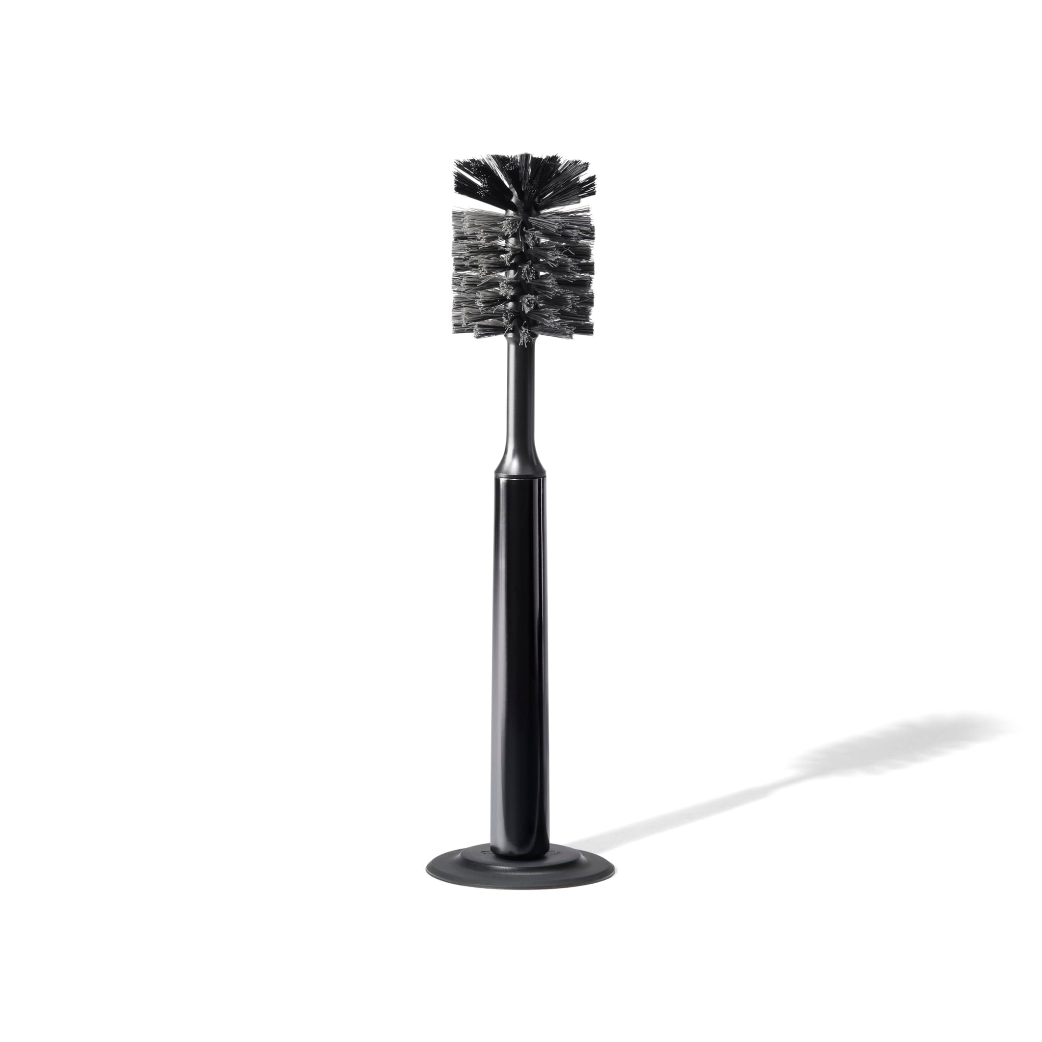 Curio Home Goods Ionic Bottle Brush, Magnetized to Stand Upright, Stainless Steel with Replaceable Head, Onyx/Black