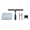 YUNIKO Shower Squeegee - Black Stainless Steel Shower squeegee with Silicone Blade for Shower Doors, Windows, Mirrors, Tiles & Car Windows - Includes