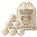 NordVale Wool Dryer Balls, 6 Pack XL Premium 100% New Zealand Wool, Reusable Natural Fabric Softener for 1300+ Loads, Helps Reduce Drying Time, Static