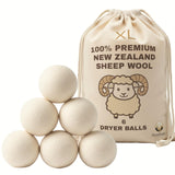NordVale Wool Dryer Balls, 6 Pack XL Premium 100% New Zealand Wool, Reusable Natural Fabric Softener for 1300+ Loads, Helps Reduce Drying Time, Static