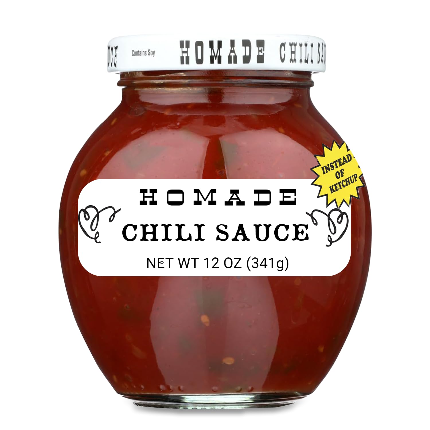 Homade Chili Sauce 12 oz Bottle - Sweet & Tangy Tomato-Based Condiment for Meatballs, Meatloaf Glaze, Cocktail Sauce, Burgers & Dipping; Classic