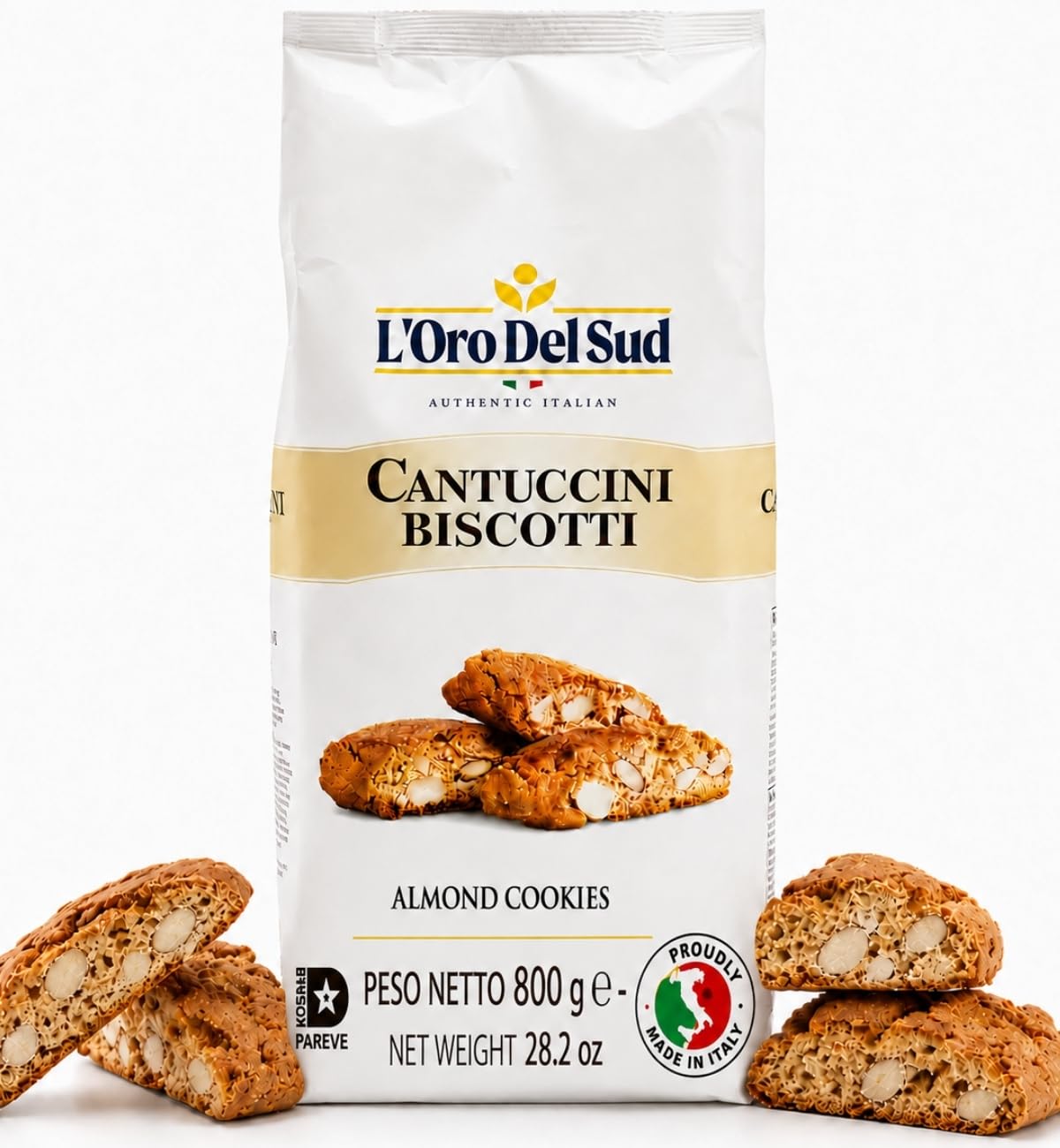 L'Oro del Sud, Traditional Almond Biscotti, Cantuccini d'Abruzzo, 800 G, 7 oz,