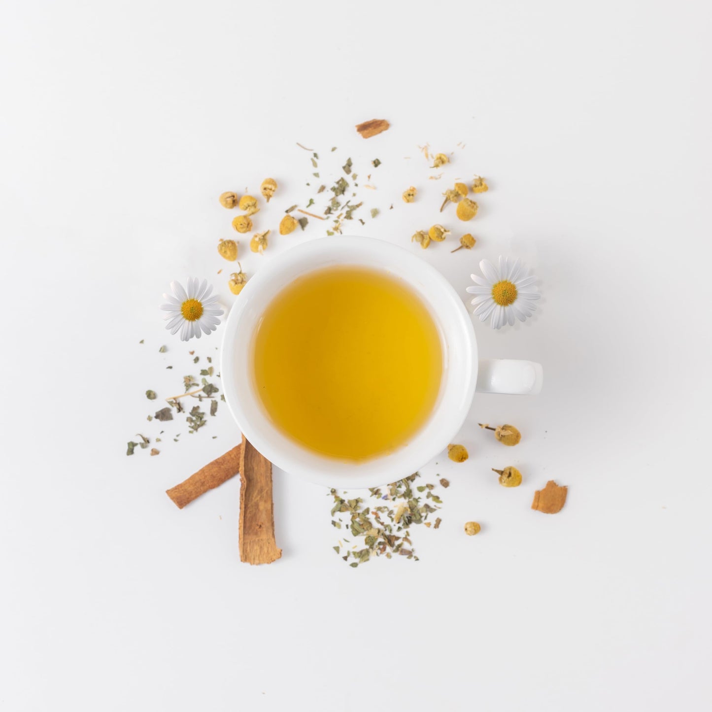 Calm In A Teacup Tea, Chamomile Lemon Balm loose leaf tea for sleep and relaxation, Organic Ingredients