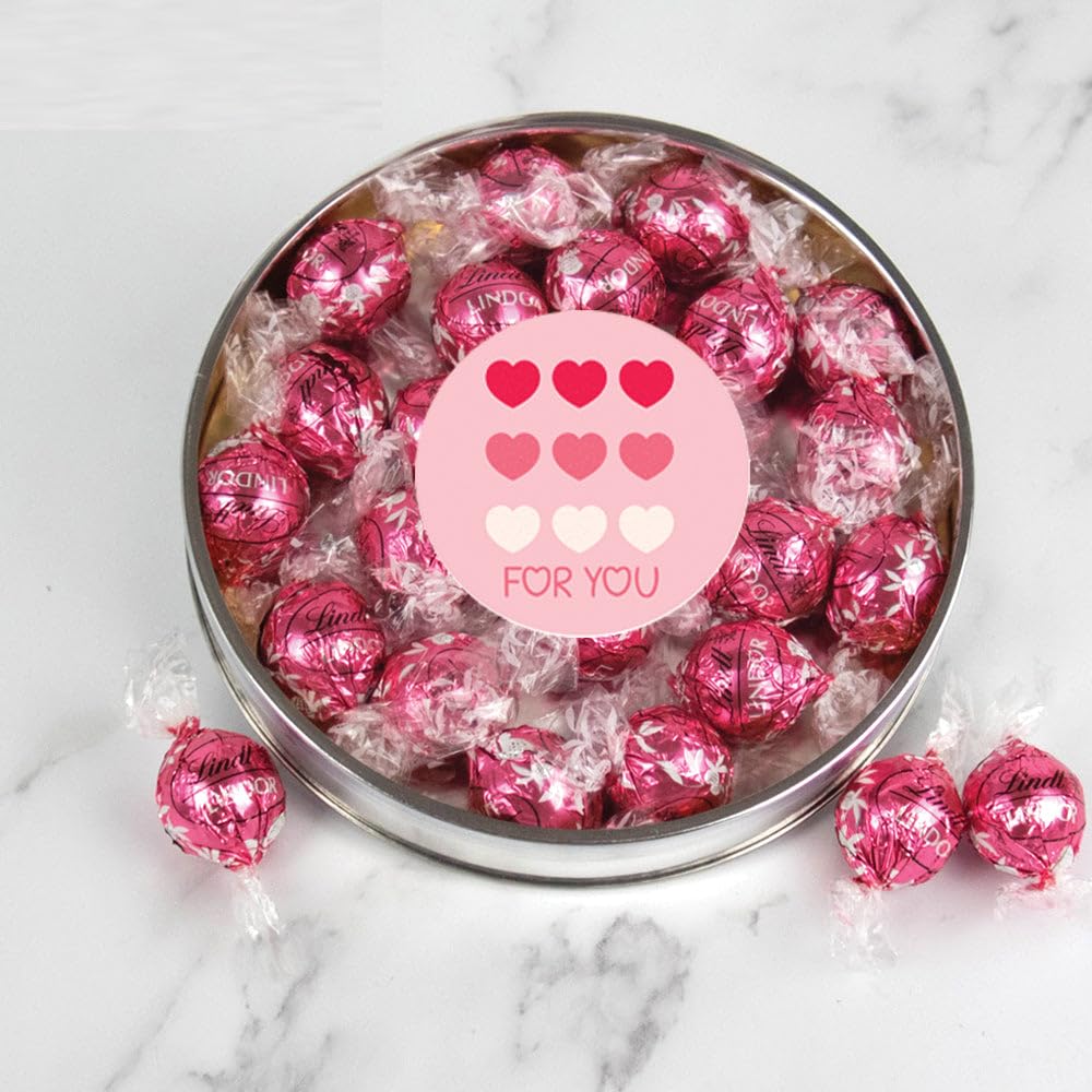 Valentine's Day Heart Bubbles Gift Tin With Strawberries & Cream Truffles