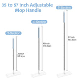 BOSHENG Mop Handle Extension Rods, for Extending Flat Mop, Mop Replacement Handle, Adjustable Steel Mop Handle Rods, 5 Pack