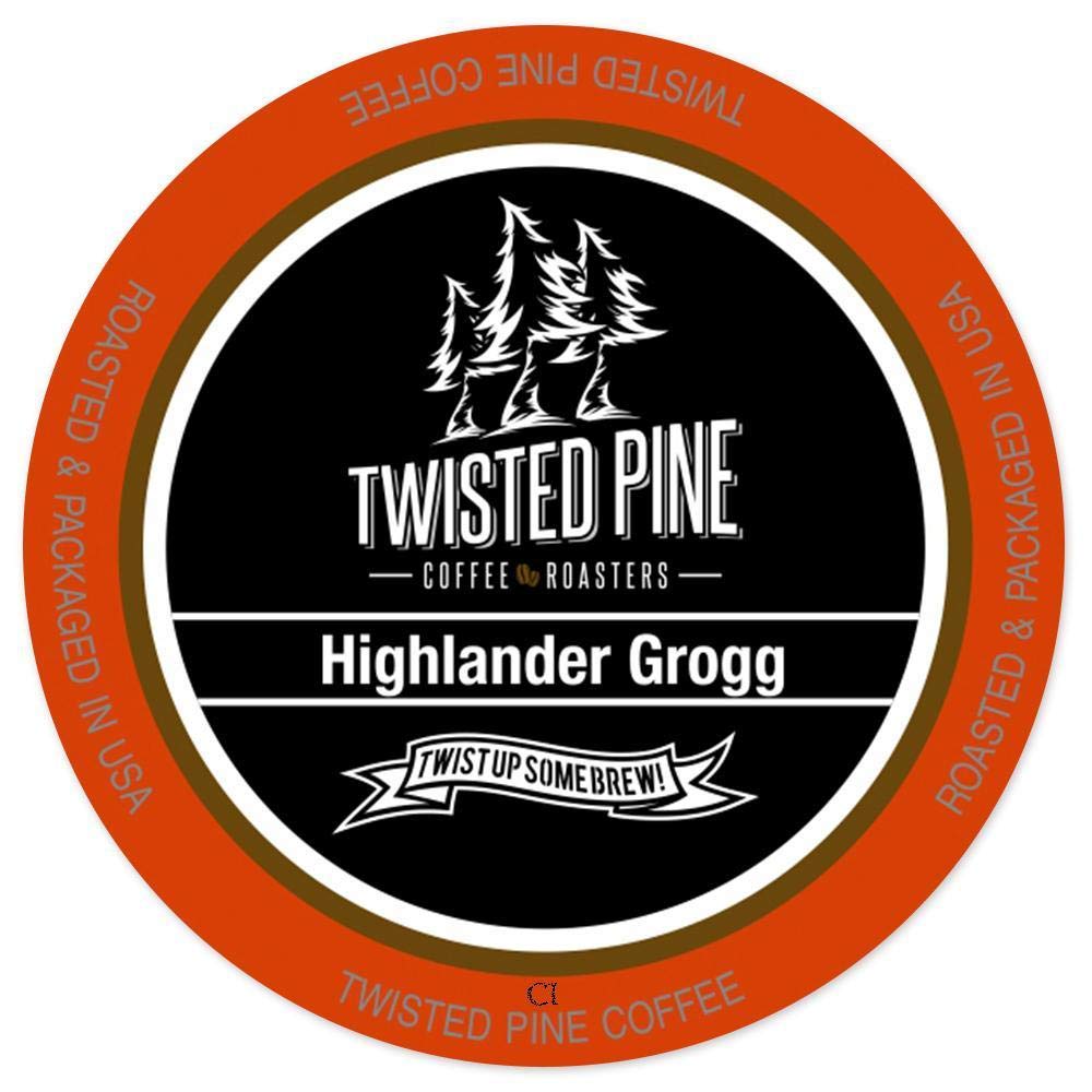 Twisted Pine Coffee Highlander Grogg, Flavored Coffee, Single-Serve Cups for Keurig K-Cup Brewers, 24 Count
