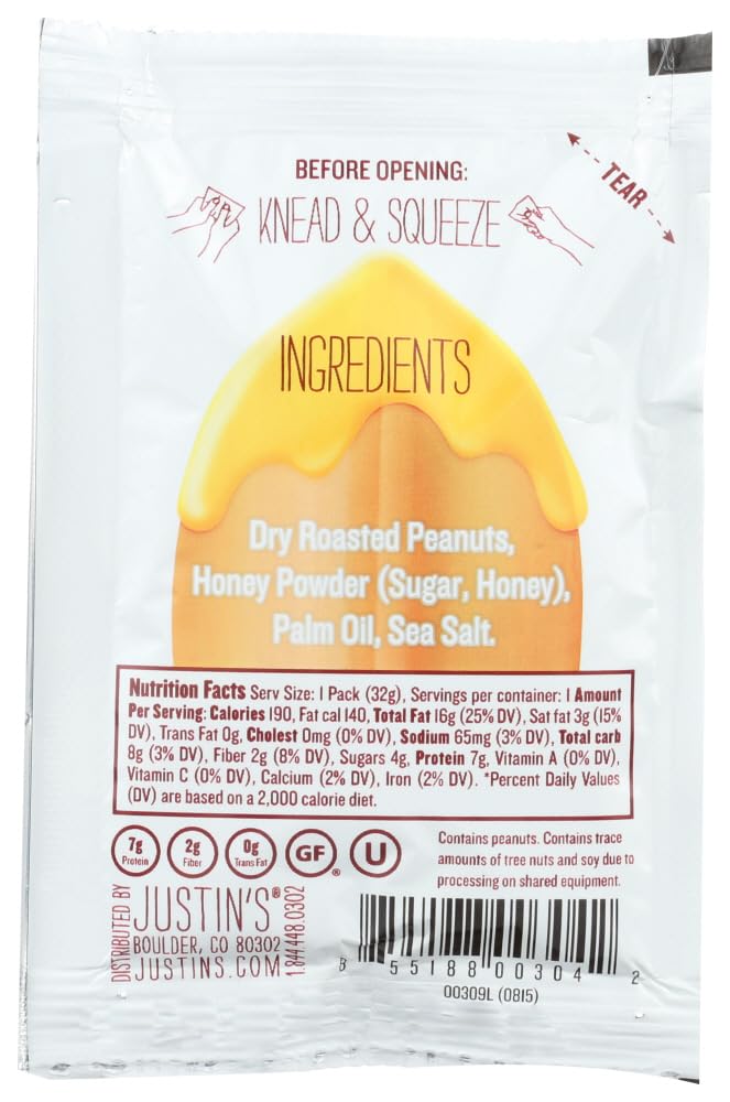 Justin's Nut Butter: Honey Peanut Butter Squeeze Packs, 1.15 oz (20 pack)