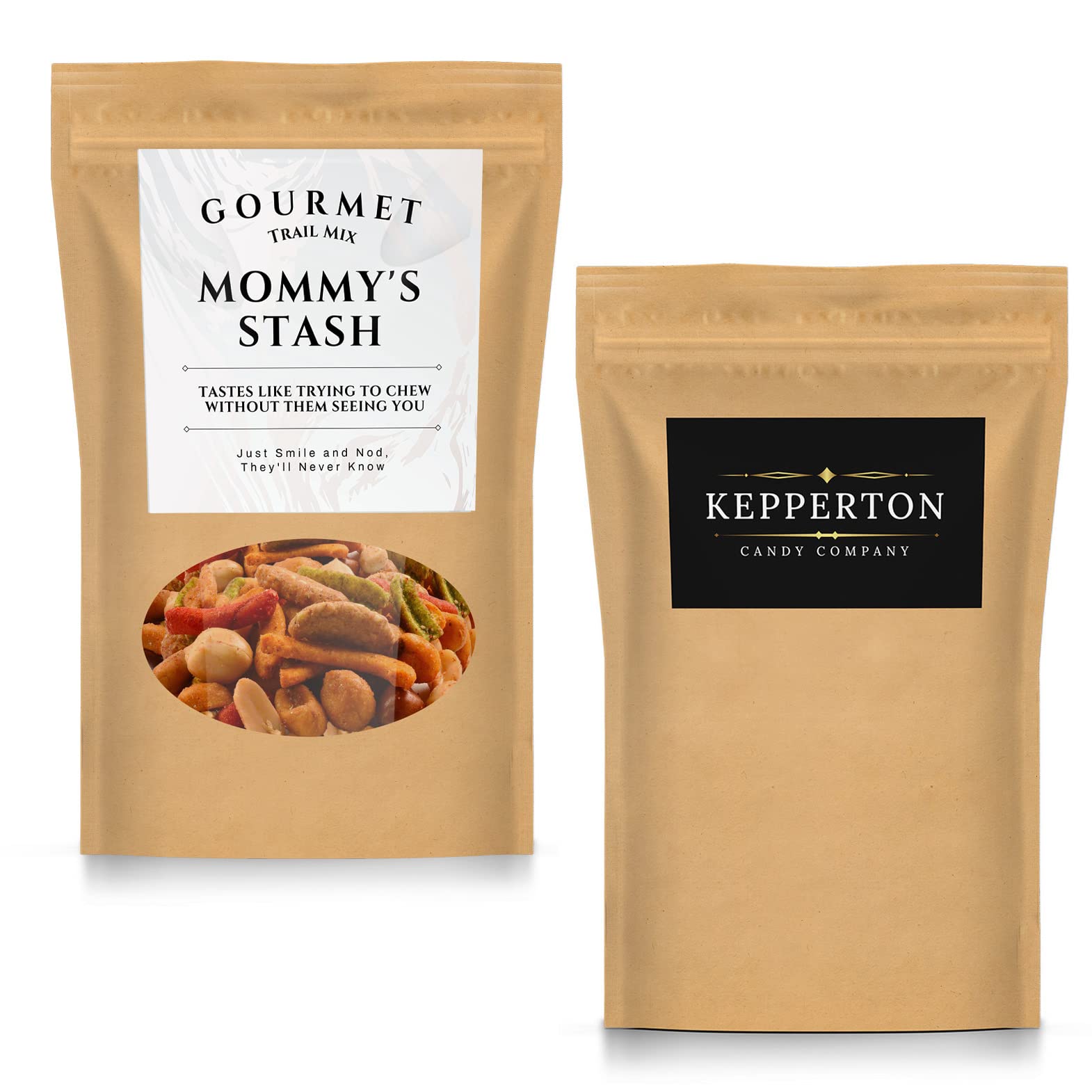 Mommy’s Stash Trail Mix - Premium Spicy Snack Blend Kepperton Gourmet Funny Gag Gifts for Mom Friends Womens White Elephant Ideas Crunchy USA