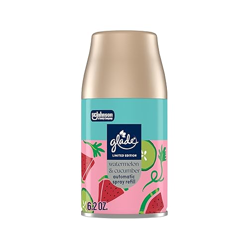 Glade Automatic Spray Refill, Watermelon & Cucumber, Scented Air Freshener for Home and Bathroom, 6.2 Oz