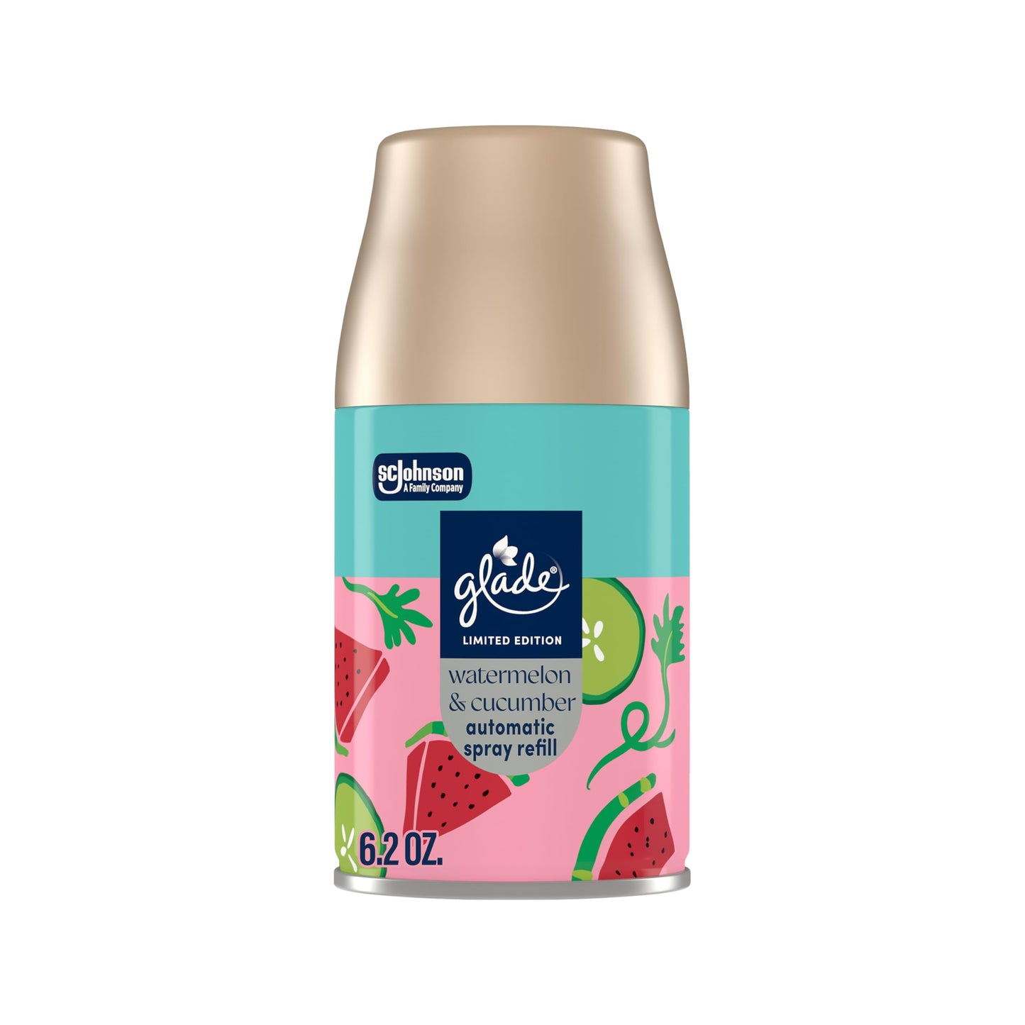 Glade Automatic Spray Refill, Watermelon & Cucumber, Scented Air Freshener for Home and Bathroom, 6.2 Oz